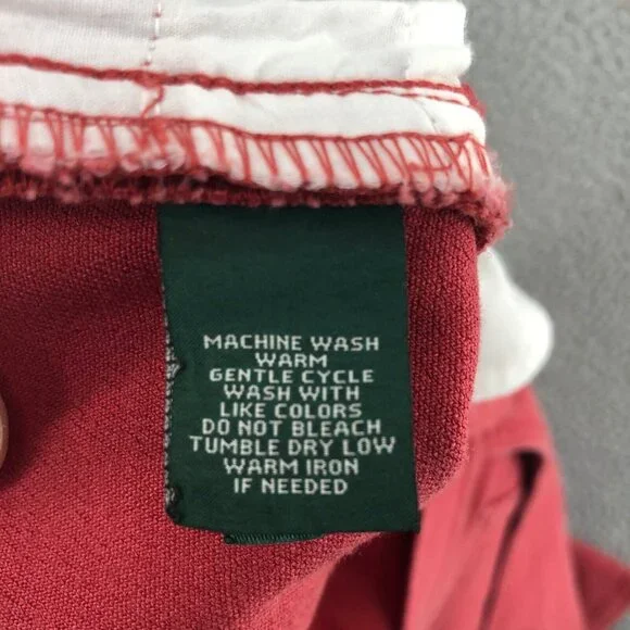 Lauren Ralph Lauren Jeans Womens 14 Red Cropped Modern Straight Stretch Twill - Picture 7 of 12